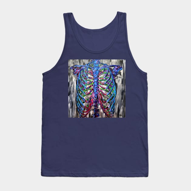 Ribcage dark Tank Top by Post Covid Art